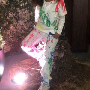 COPY - Halsey album Release painted jumpsuit Dick…